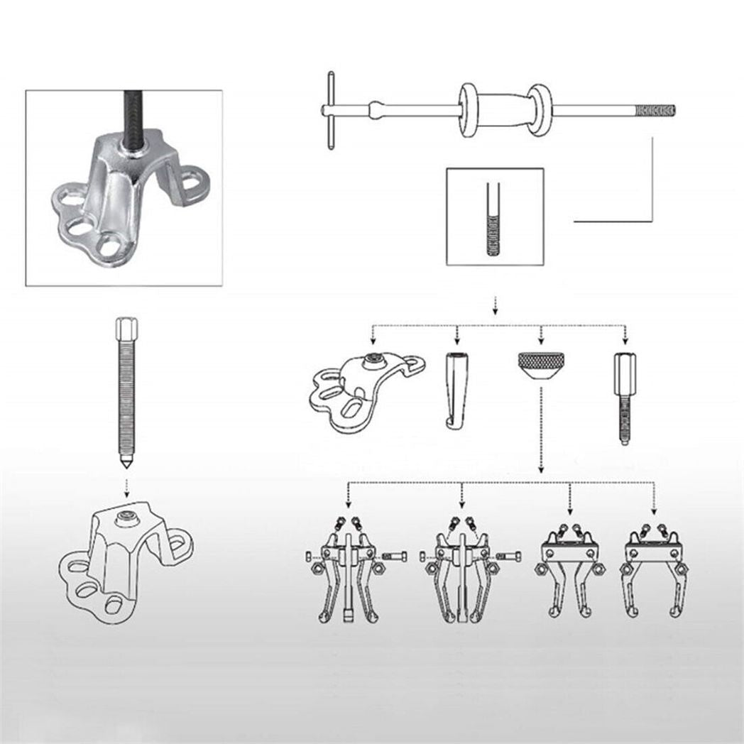 Heavy-Duty Slide Hammer Dent Puller Kit: Axle, Hub and Wheel Bearing Remover