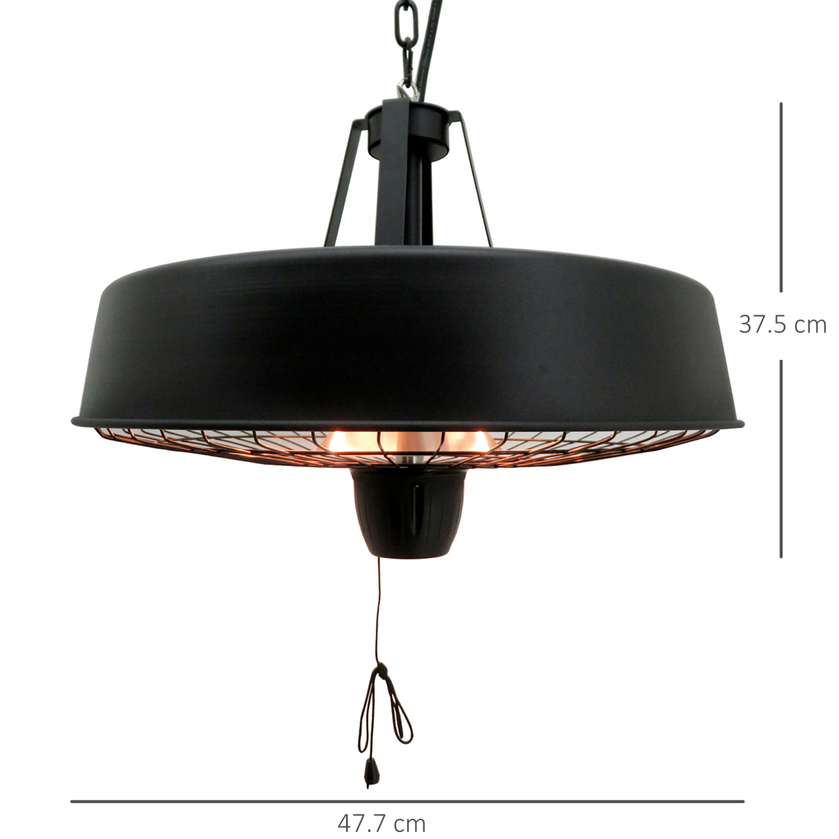 Versatile Halogen Infrared Heater - 1000/2500W Ceiling Hanging Warmth