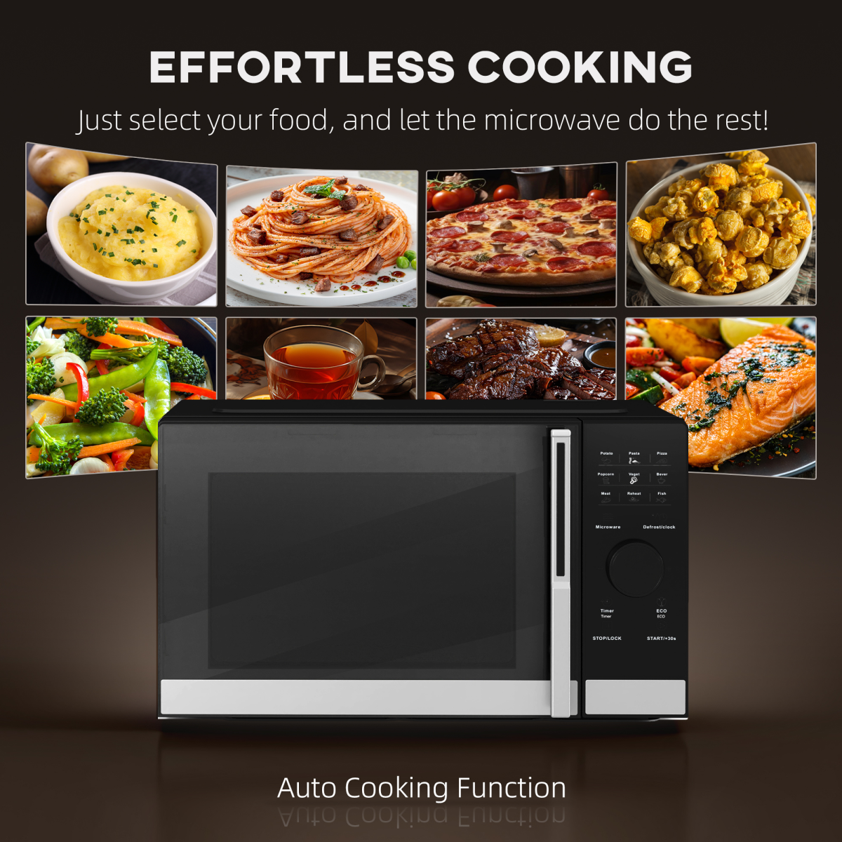 23L Digital Microwave Oven - Auto Cook, 10 Power Levels, Eco-Friendly!