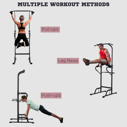 All-in-One Power Tower: Dip Station, Pull-Up Bar & Push-Up Gym