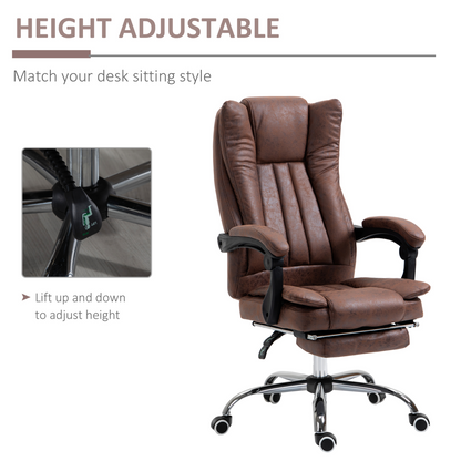 Executive Office Chair Computer Swivel Chair for Home with Arm, Footrest, Brown