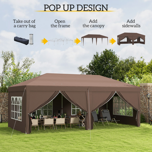Pop Up Gazebo Height Adjustable Party Tent