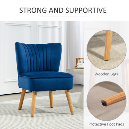 Velvet Accent Tub Chair - Luxurious Dark Blue Comfort for Any Room