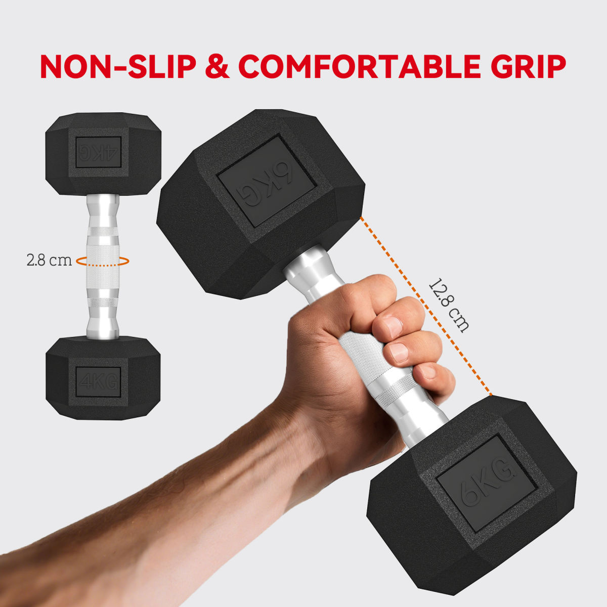36KG Hex Dumbbell Set with Rack - Versatile Strength & Floor Protection!