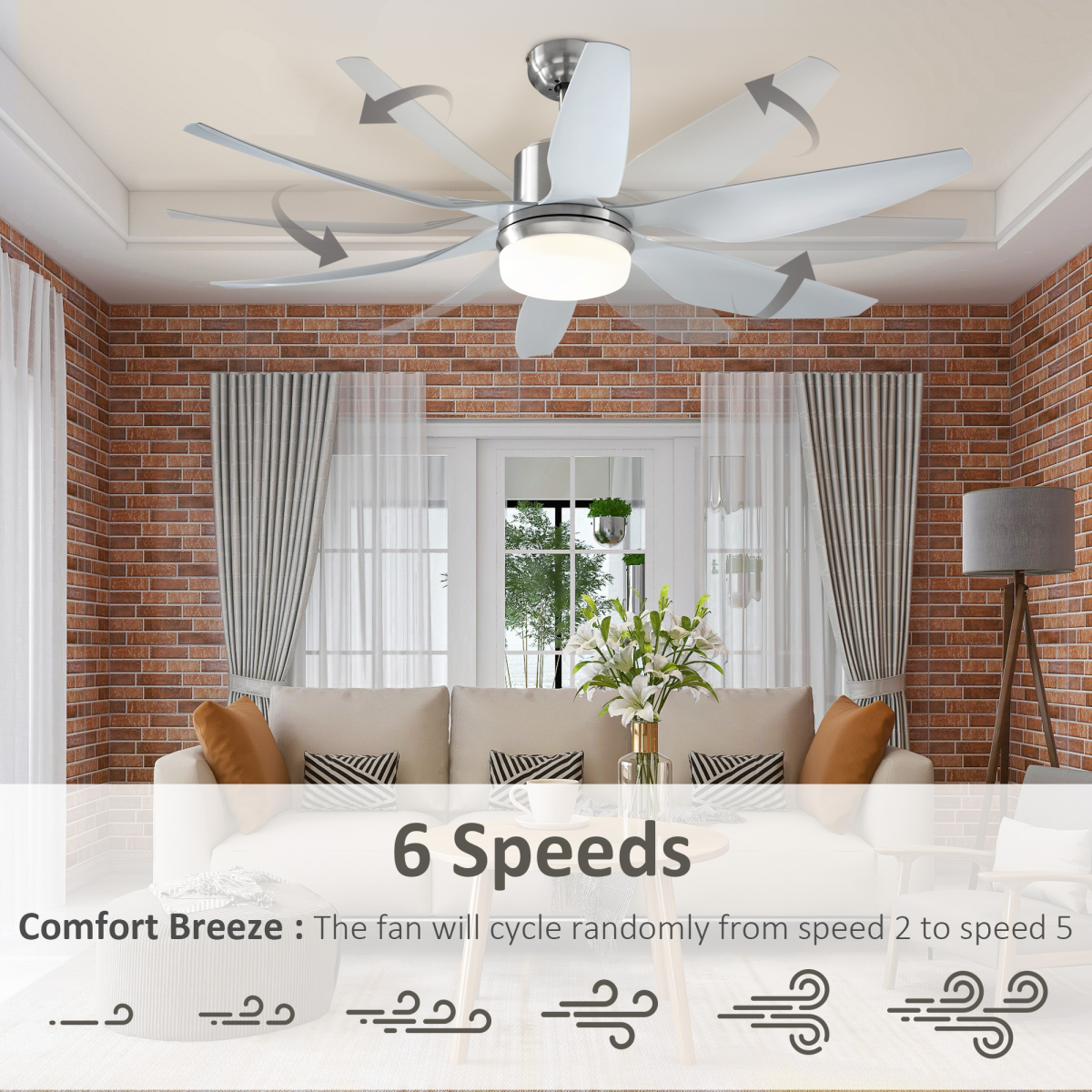 Chic Reversible LED Ceiling Fan with Remote - Elegant Silver & Light Combo