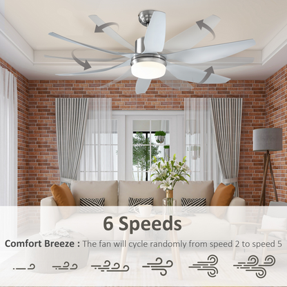 Chic Reversible LED Ceiling Fan with Remote - Elegant Silver & Light Combo