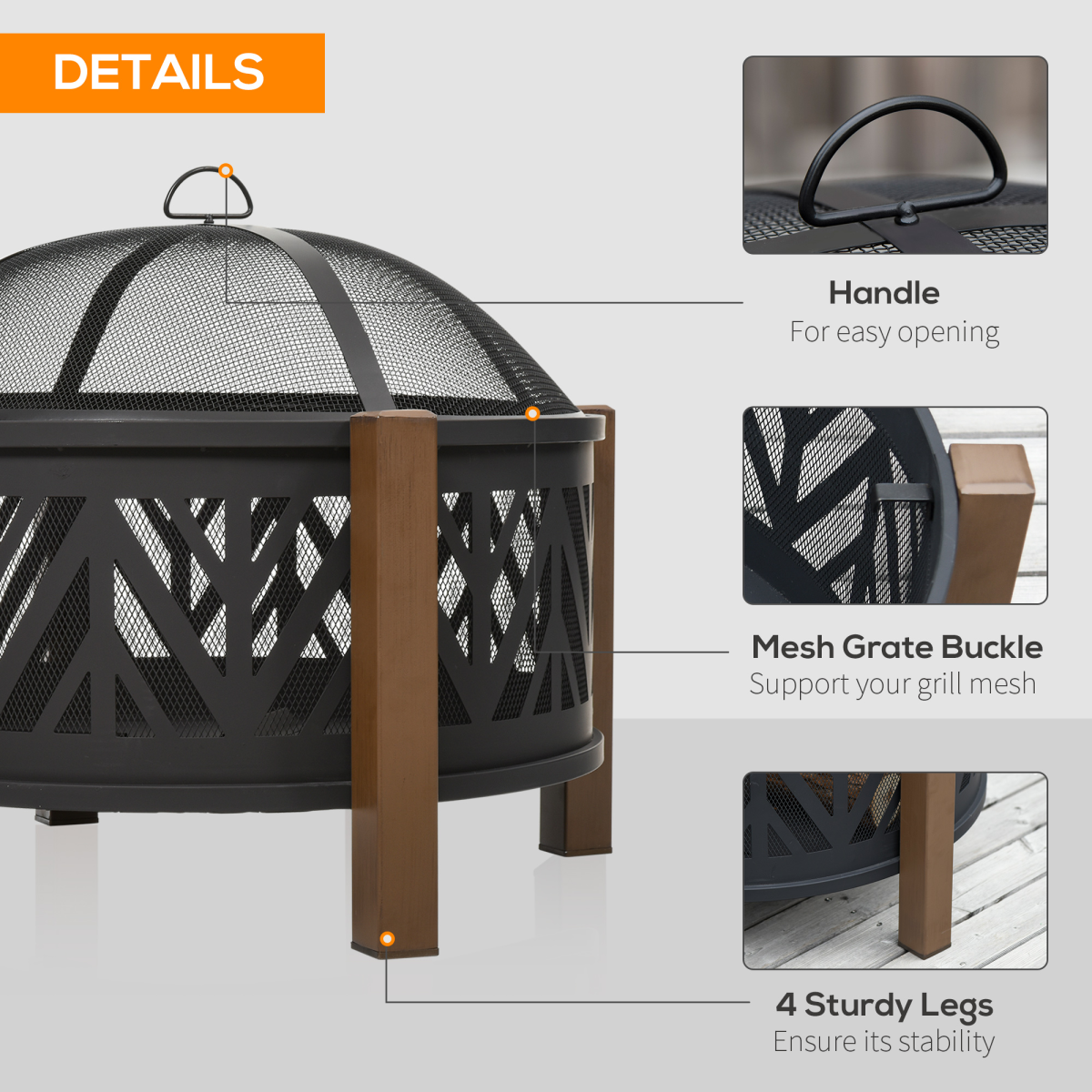Ultimate 2-in-1 Fire Pit & BBQ Grill - 30" with Spark Screen & Safety Poker