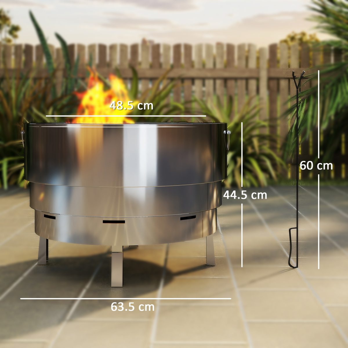 Portable Stainless Steel Fire Pit & Grill – Perfect for Cozy Outdoor Nights!