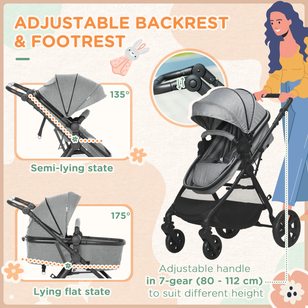 Ultimate Foldable Baby Pushchair - Reclines, Compact & Lightweight Travel Stroller