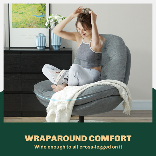 Accent Chair with Water-Repellent Chenille Fabric