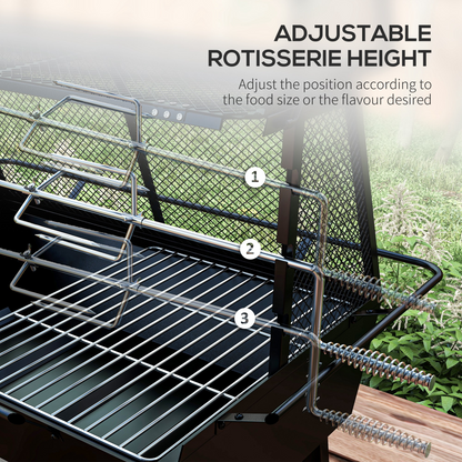 3-in-1 BBQ Grill & Rotisserie: Fire Pit Magic for Perfect Outdoor Feasts