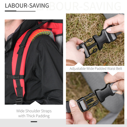 HOMCOM Toddler Hiking Backpack Carrier with Detachable Rain Cover - Red