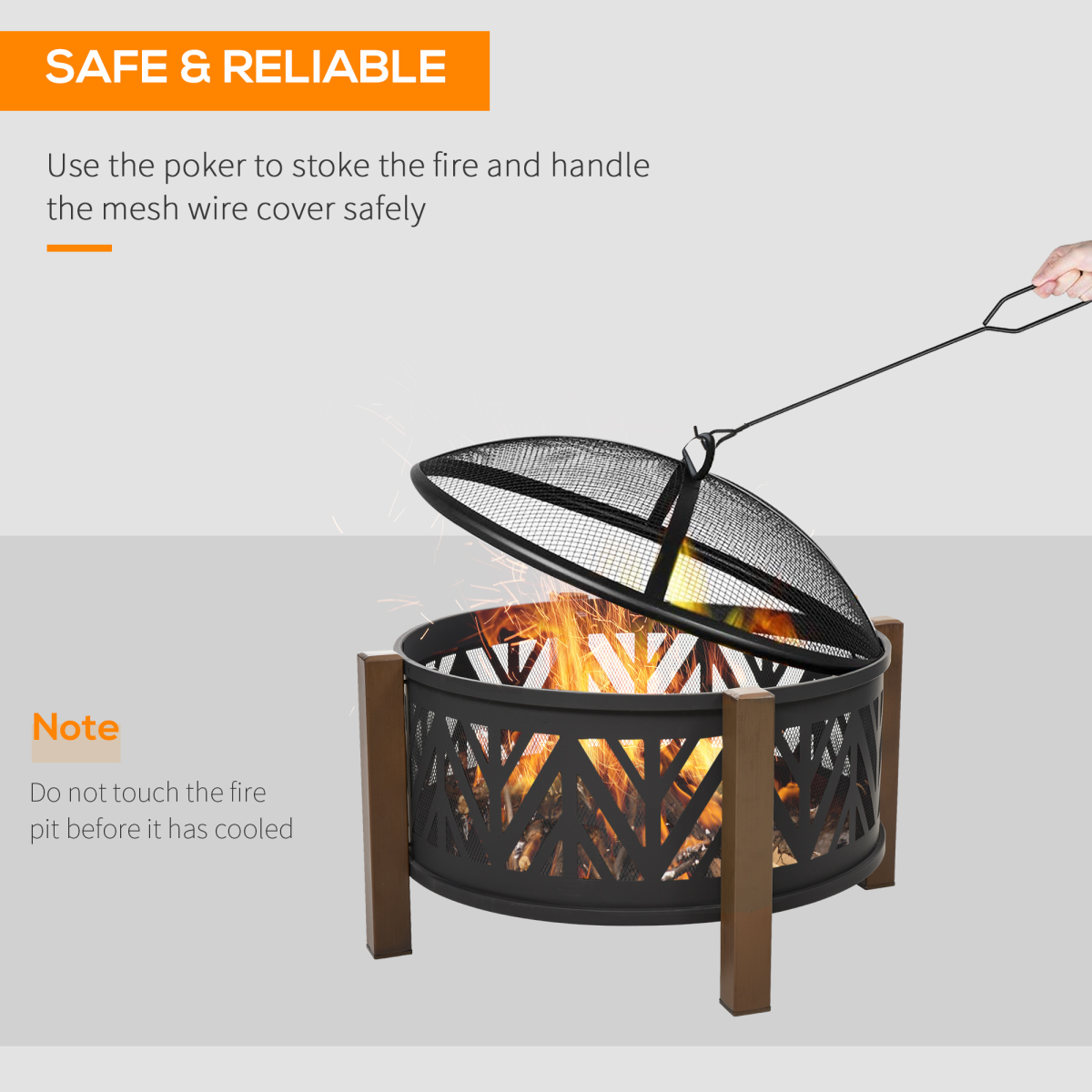 Ultimate 2-in-1 Fire Pit & BBQ Grill - 30" with Spark Screen & Safety Poker