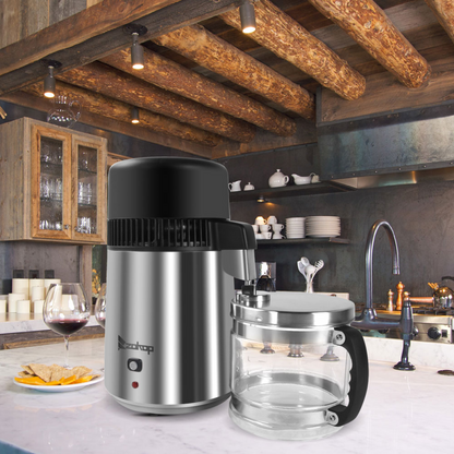 750W Water Distiller & Purifier - Stainless Steel, Glass Water Filters