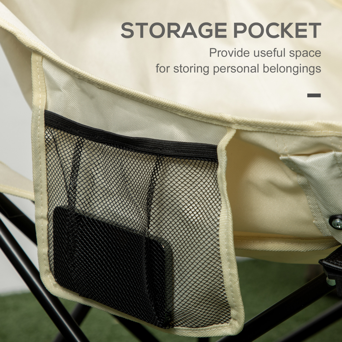 Lightweight Folding Camping Chair with Storage Pocket & Carry Bag