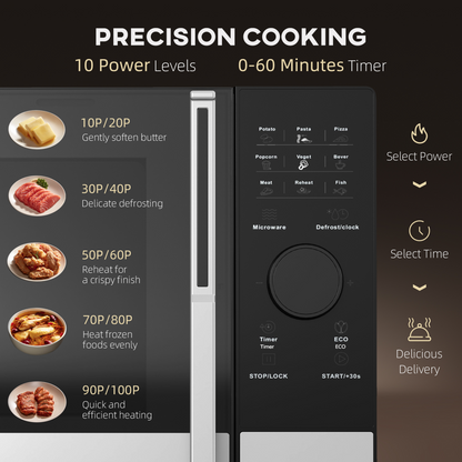 23L Digital Microwave Oven - Auto Cook, 10 Power Levels, Eco-Friendly!