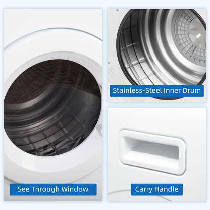 6kg Vented Tumble Dryer with 7 Dry Programmers for Small Spaces White