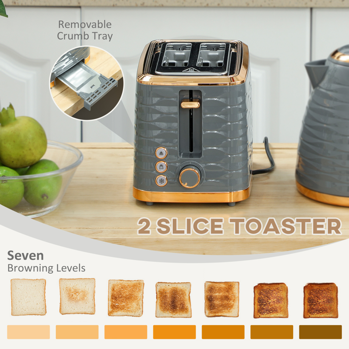 Sleek Kettle & Toaster Set
