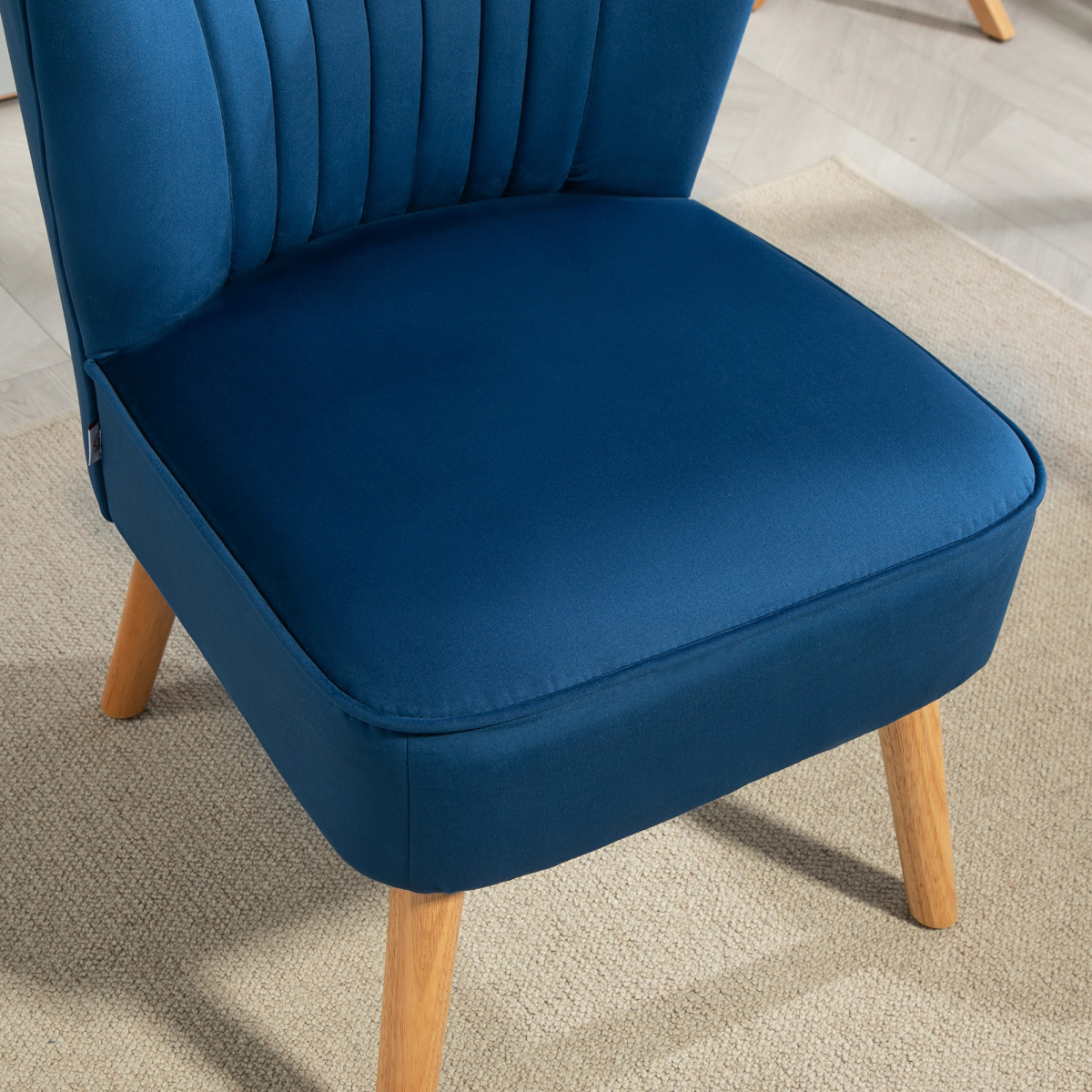 Velvet Accent Tub Chair - Luxurious Dark Blue Comfort for Any Room