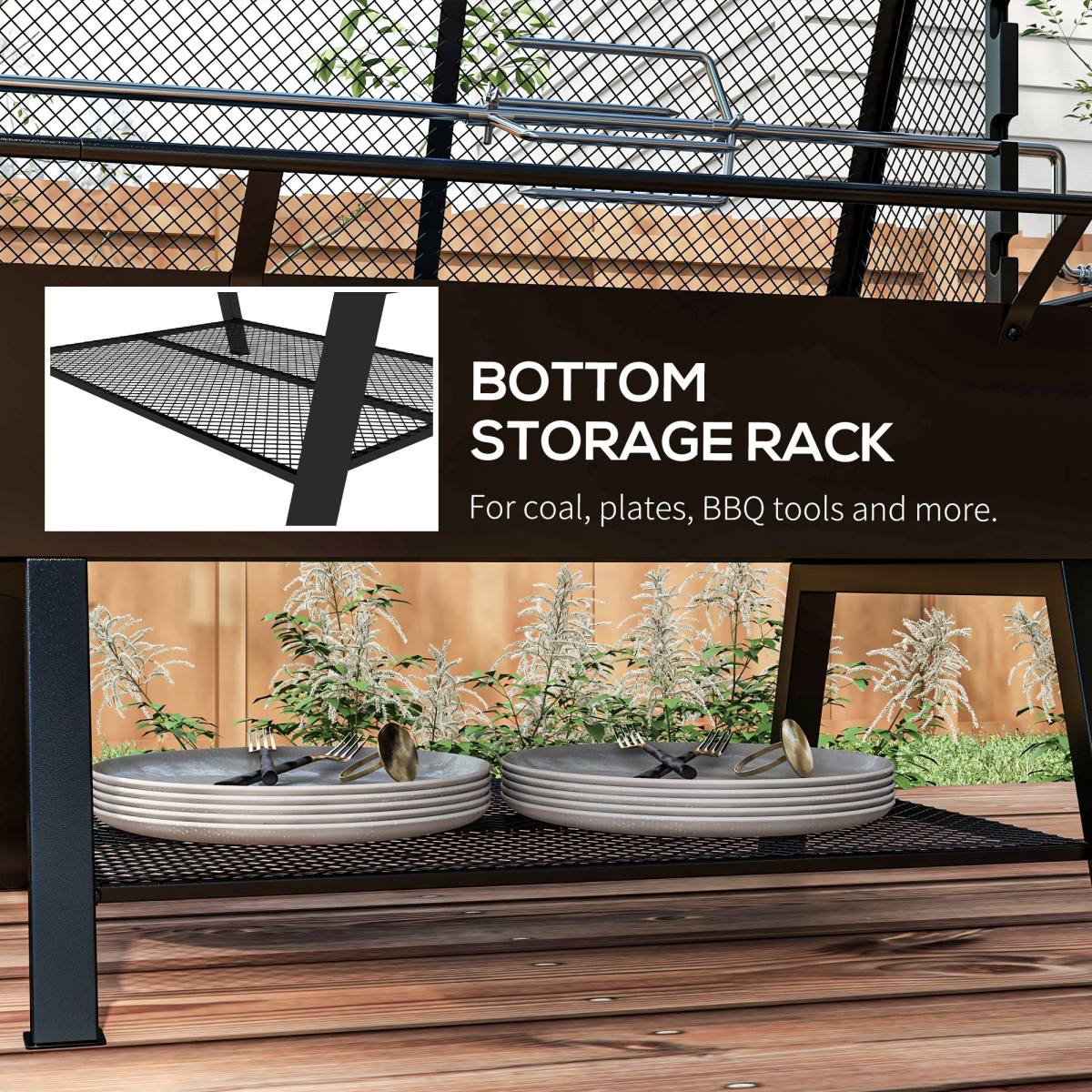 3-in-1 BBQ Grill & Rotisserie: Fire Pit Magic for Perfect Outdoor Feasts