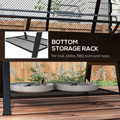 3-in-1 BBQ Grill & Rotisserie: Fire Pit Magic for Perfect Outdoor Feasts