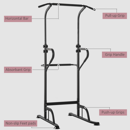 All-in-One Power Tower: Dip Station, Pull-Up Bar & Push-Up Gym