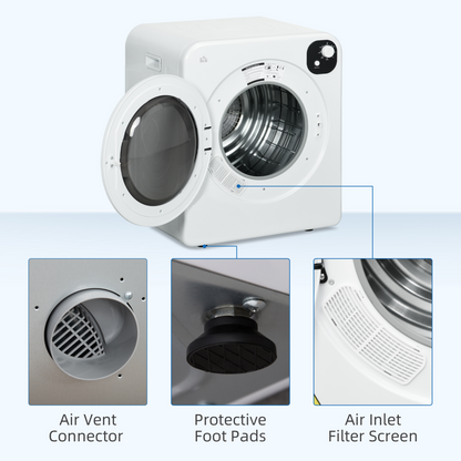 6kg Vented Tumble Dryer with 7 Dry Programmers for Small Spaces White