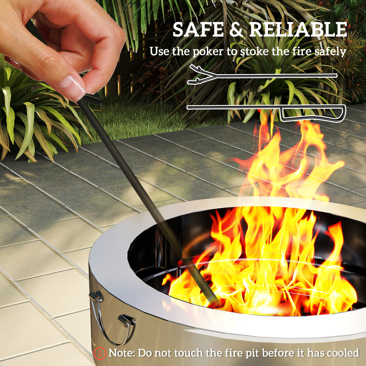 Portable Stainless Steel Fire Pit & Grill – Perfect for Cozy Outdoor Nights!