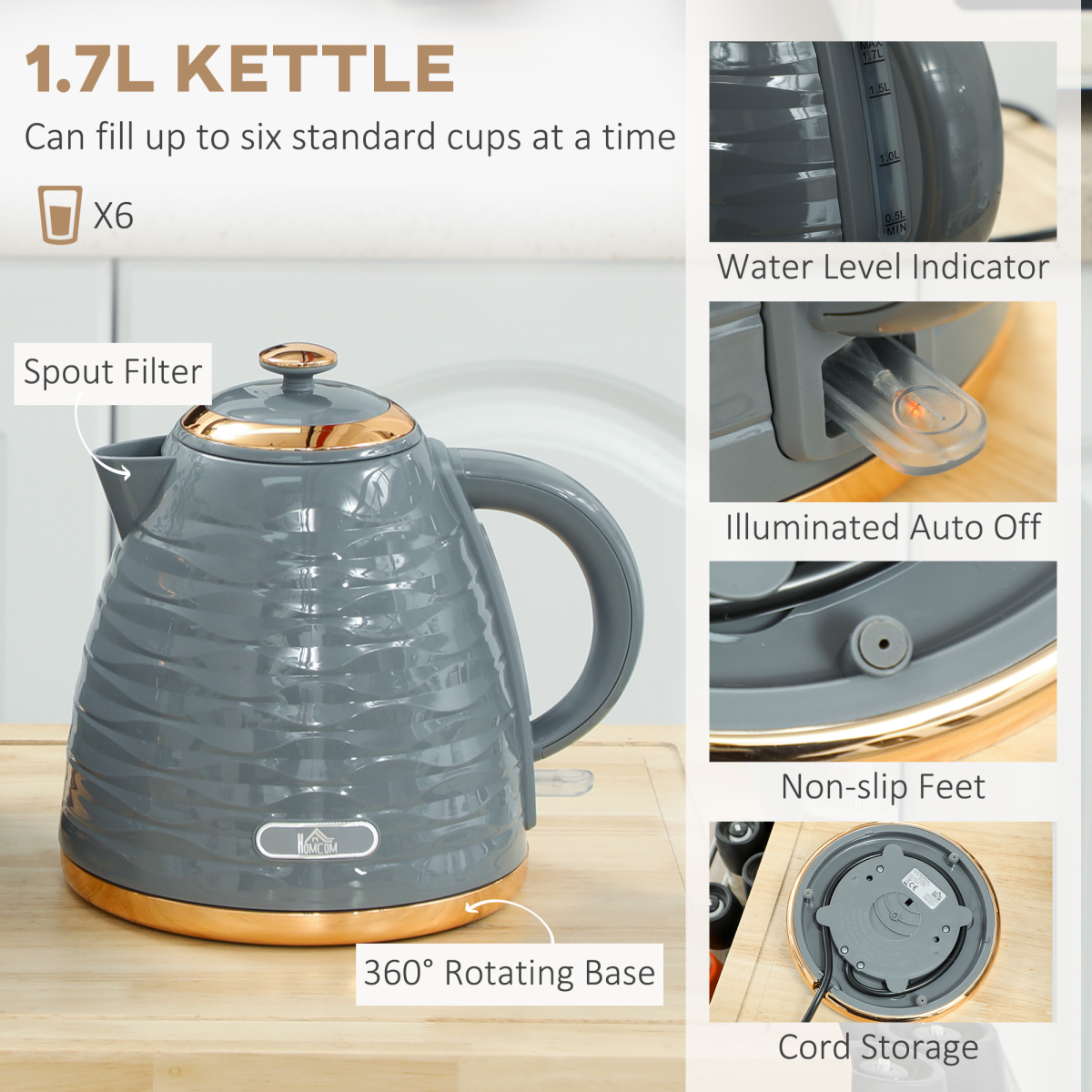 Sleek Kettle & Toaster Set