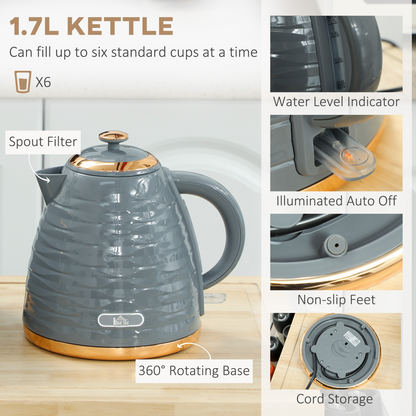Sleek Kettle & Toaster Set