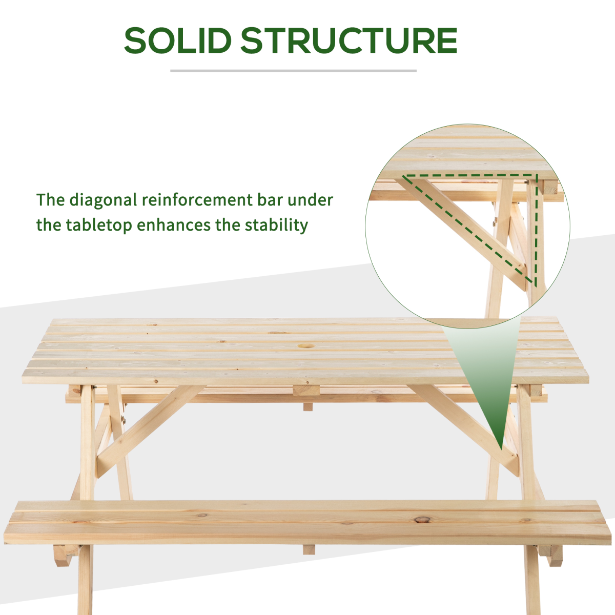 4-Seater Wooden Picnic Set-Fir Wood