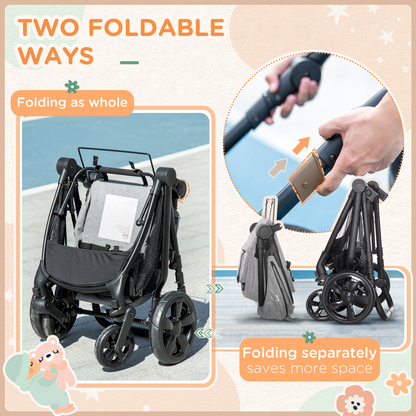 Ultimate Foldable Baby Pushchair - Reclines, Compact & Lightweight Travel Stroller