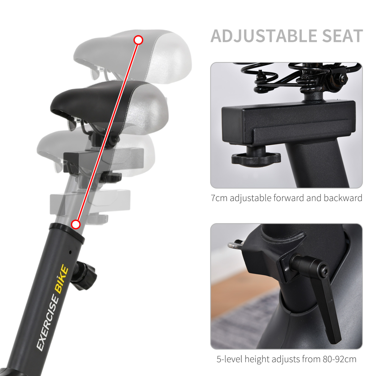Exercise Bike 10KG Flywheel Cycling w/ Adjustable Resistance LCD Display