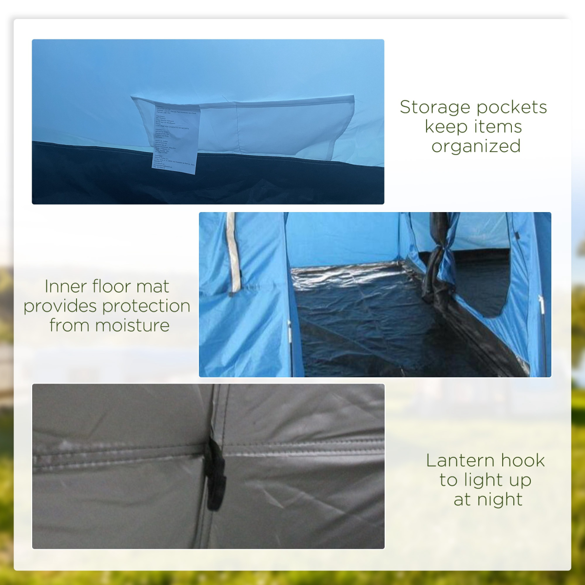 5-6 Man Family Tent Camping Tent with Two Room, Floor & Carry Bag