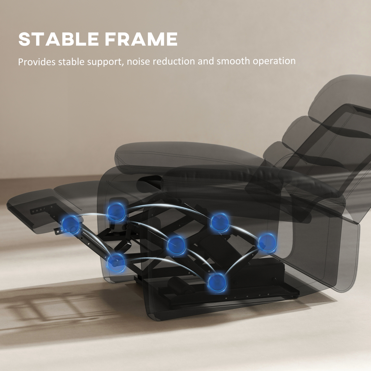 Manual Recliner Chair Armchair for Living Room with Footrest Black