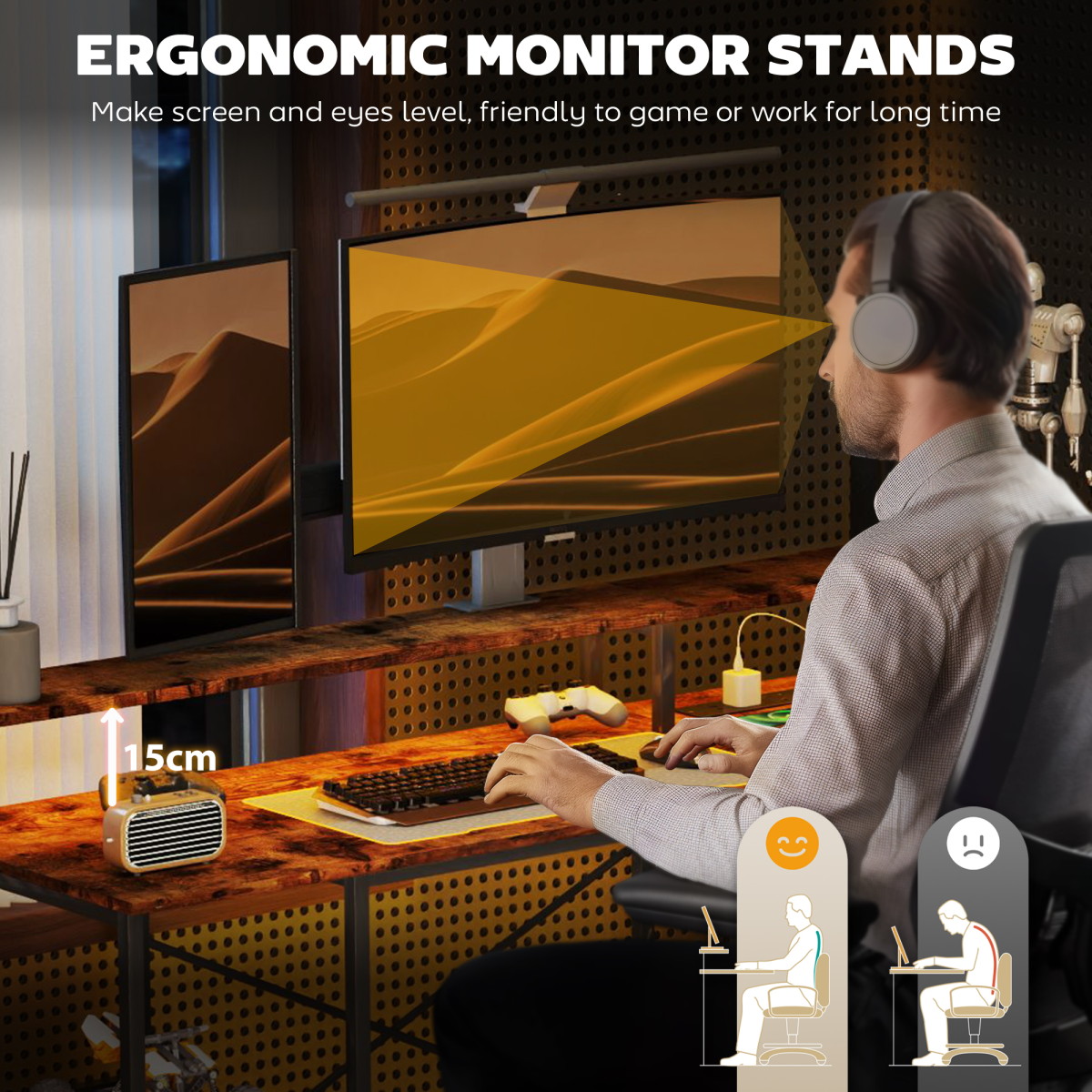 Illuminate Your Space: HOMCOM L-Shaped Gaming Desk with RGB Lights & Power Outlets