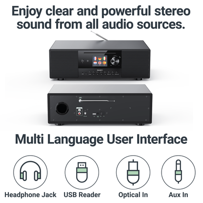 Majesty Sound: Majority Quadriga All-in-One Music System - Black Edition