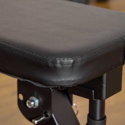 HOMCOM Adjustable Weight Bench with Barbell Rack & Dip Station - Foldable Black