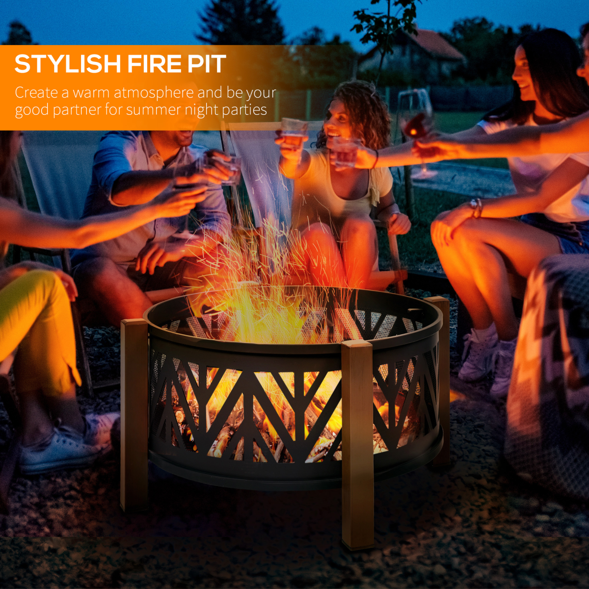 Ultimate 2-in-1 Fire Pit & BBQ Grill - 30" with Spark Screen & Safety Poker