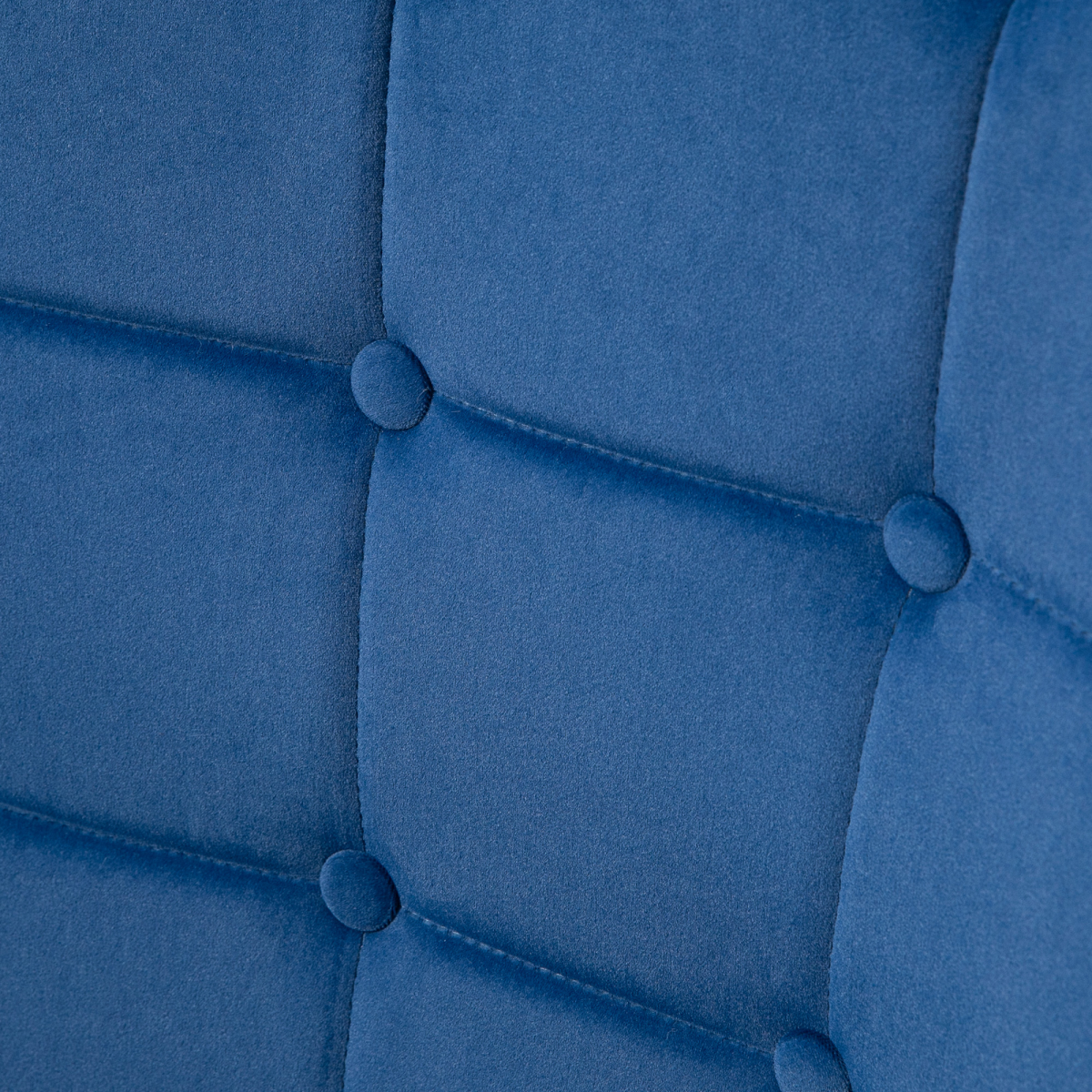 Opulent Velvet Tufted Armchair & Footstool with Gold Legs - Dark Blue