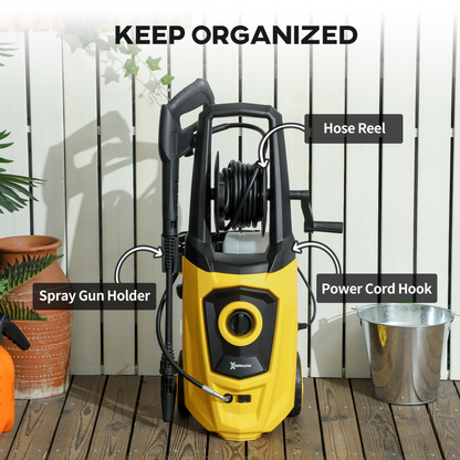 1800W Power Washer - 150 Bar, 510 L/h, Adjustable Nozzle, Portable