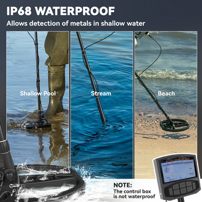 Outsunny Gold Metal Detector with DSP Chip, 5 Modes, IP68 Waterproof Coil