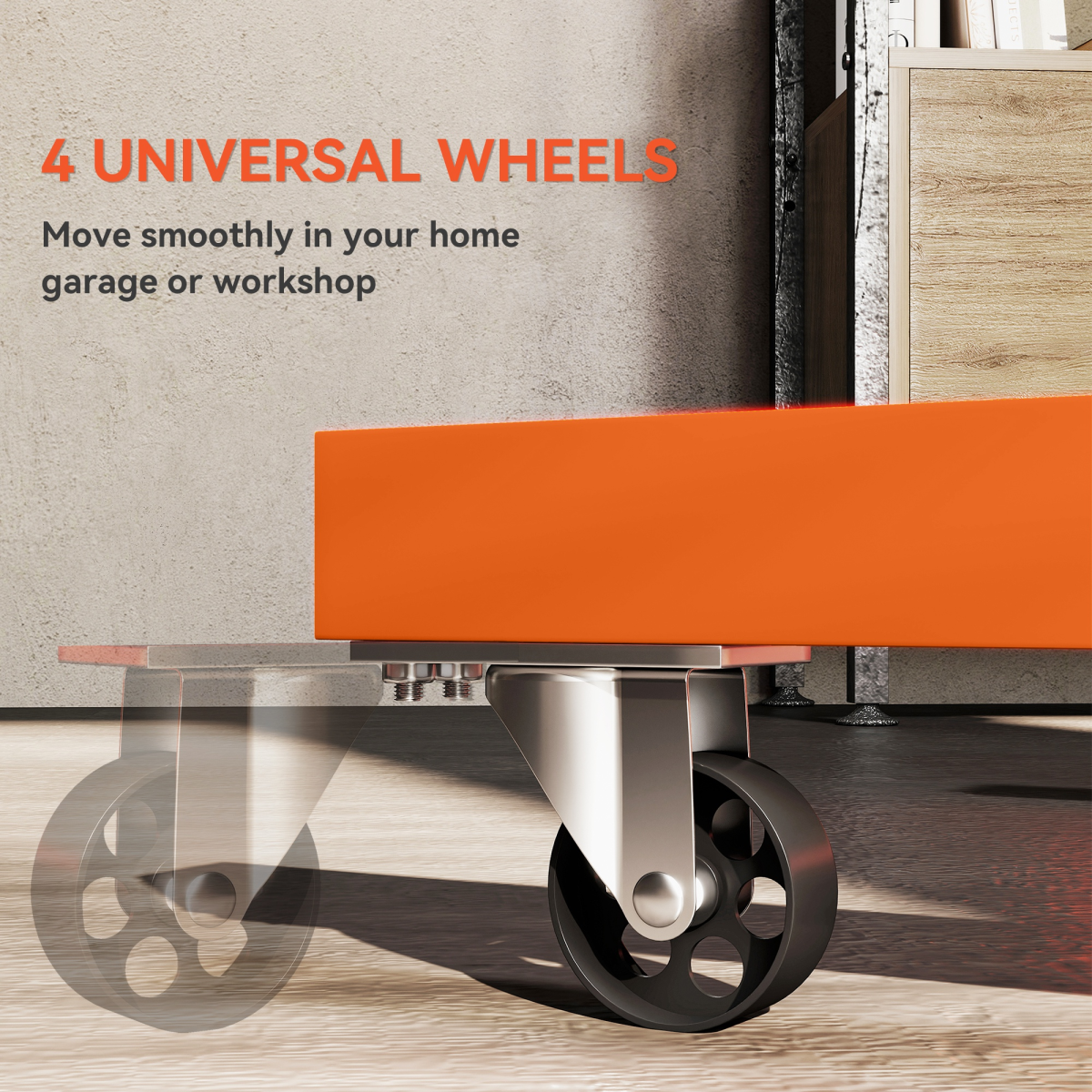 570kg Heavy-Duty Rotating Engine Stand with Adjustable Head - Orange