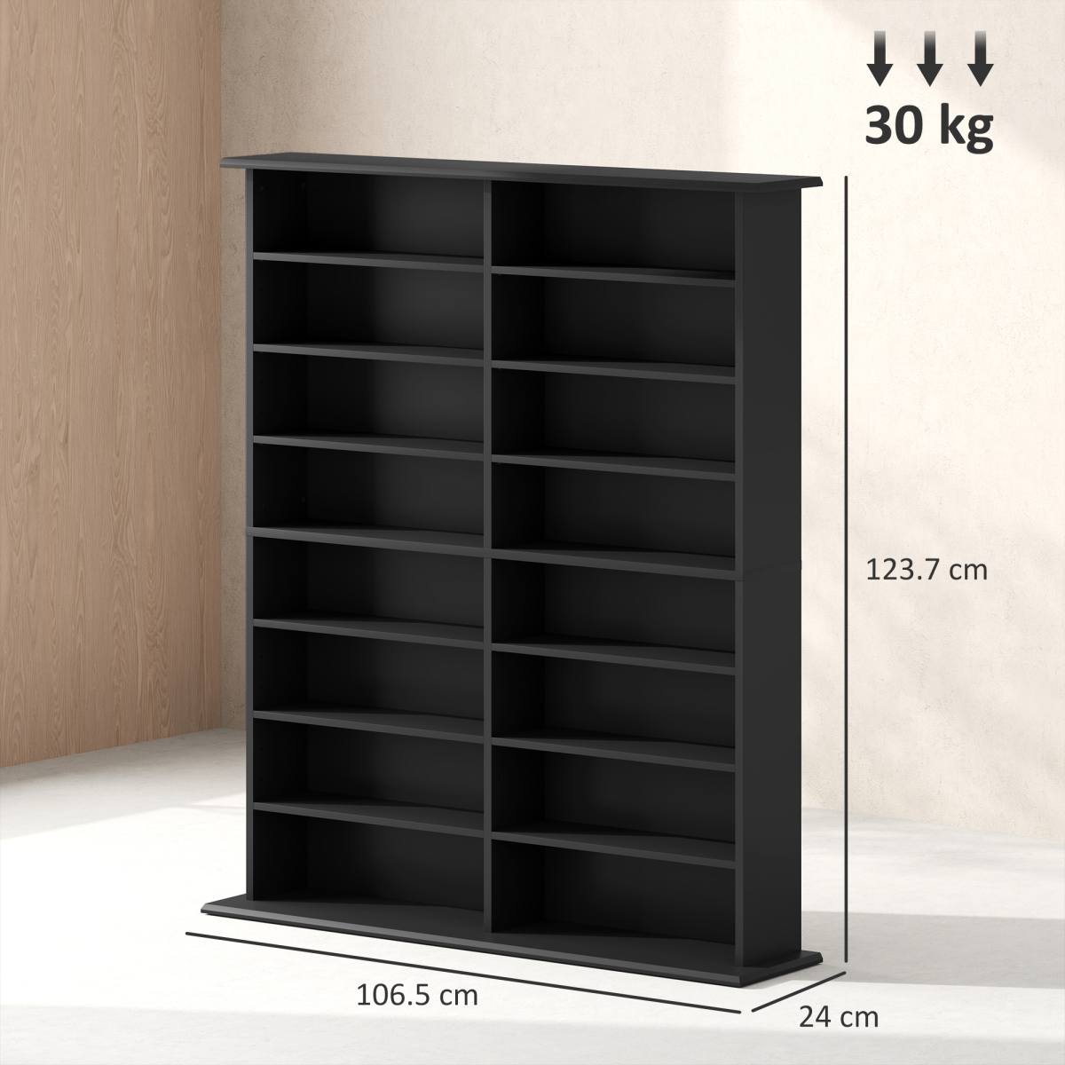 Compact Multi-Storage Cabinet with 16 Spaces for CDs, DVDs, and Blu-rays
