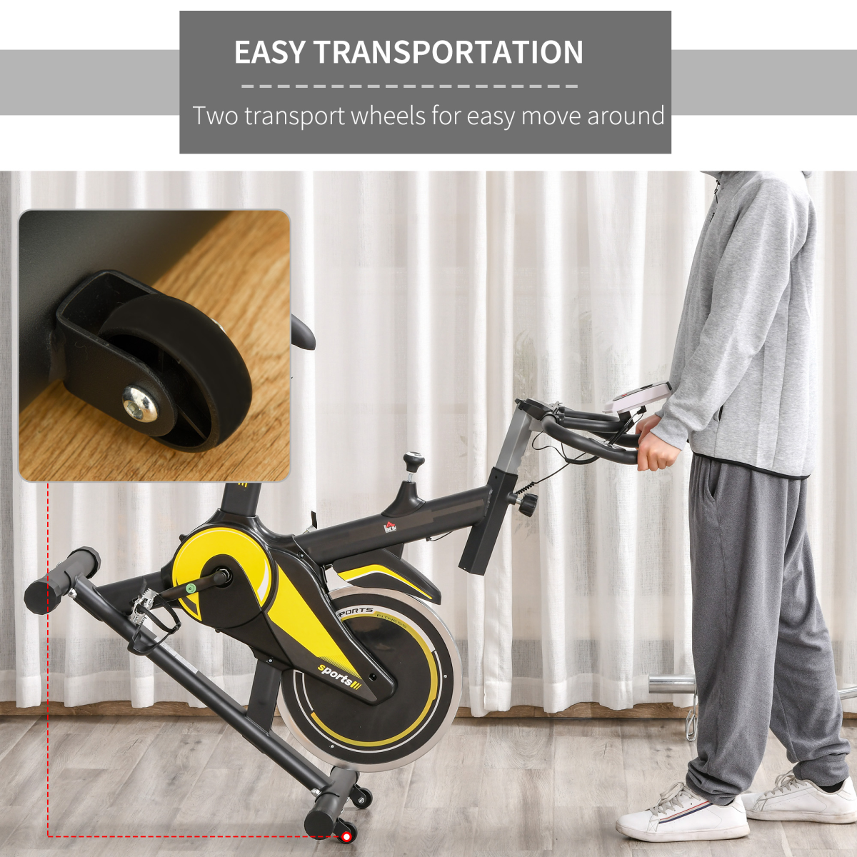 Exercise Bike 10KG Flywheel Cycling w/ Adjustable Resistance LCD Display