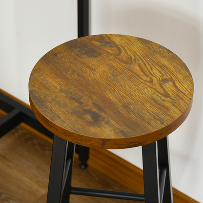 Compact 3-Piece Bar Table Set with Stools & Storage – Modern Industrial Design