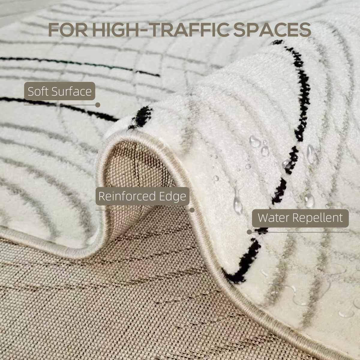 Elegance Swirl Area Rug - Durable, Hypoallergenic, Perfect for Any Room!
