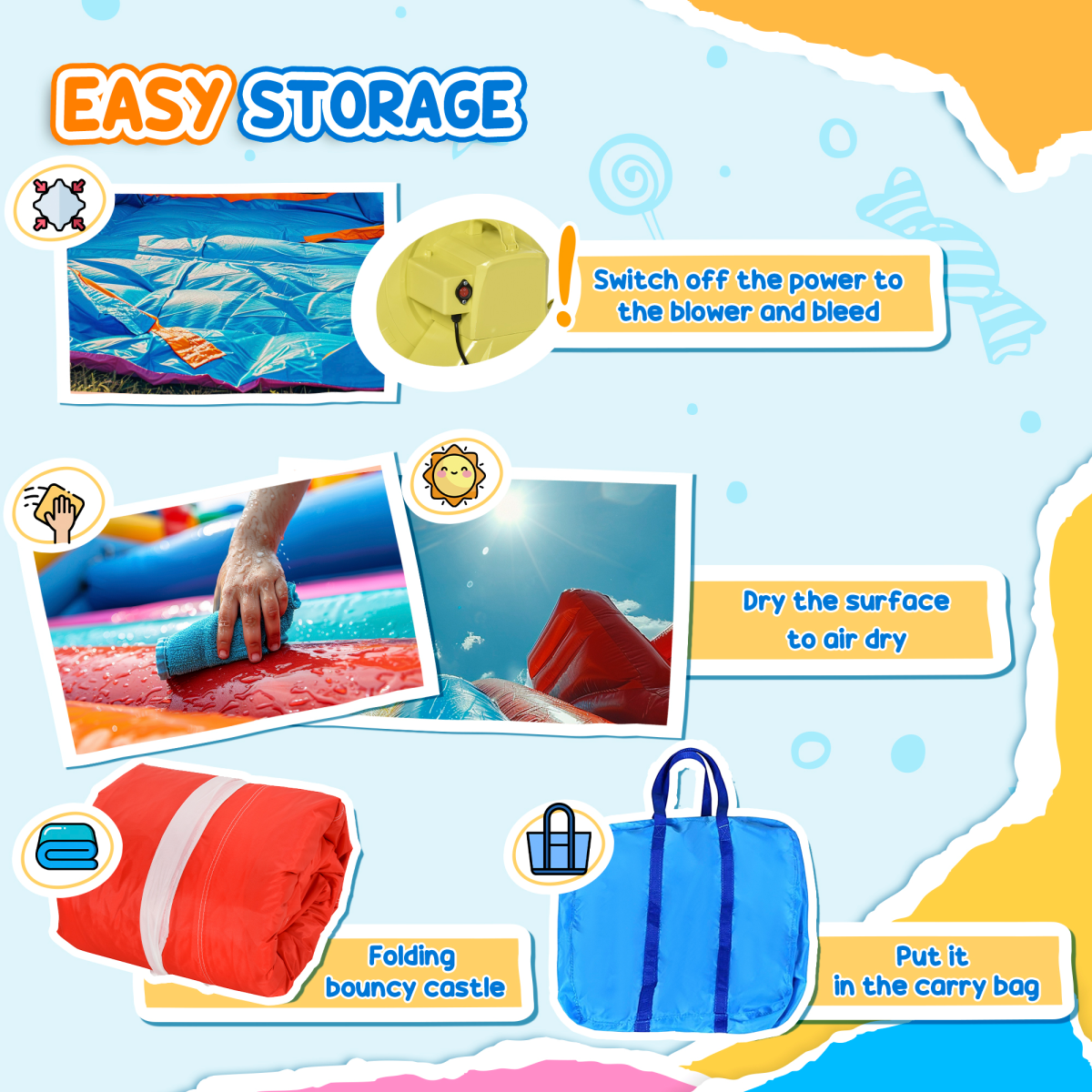 4-in-1 Bouncy Castle with Slide & Pool - Fun Anywhere, Quick Inflate!