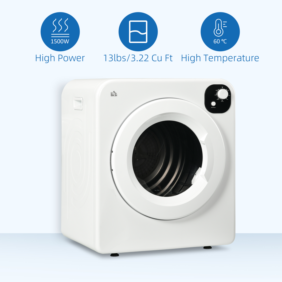 6kg Vented Tumble Dryer with 7 Dry Programmers for Small Spaces White