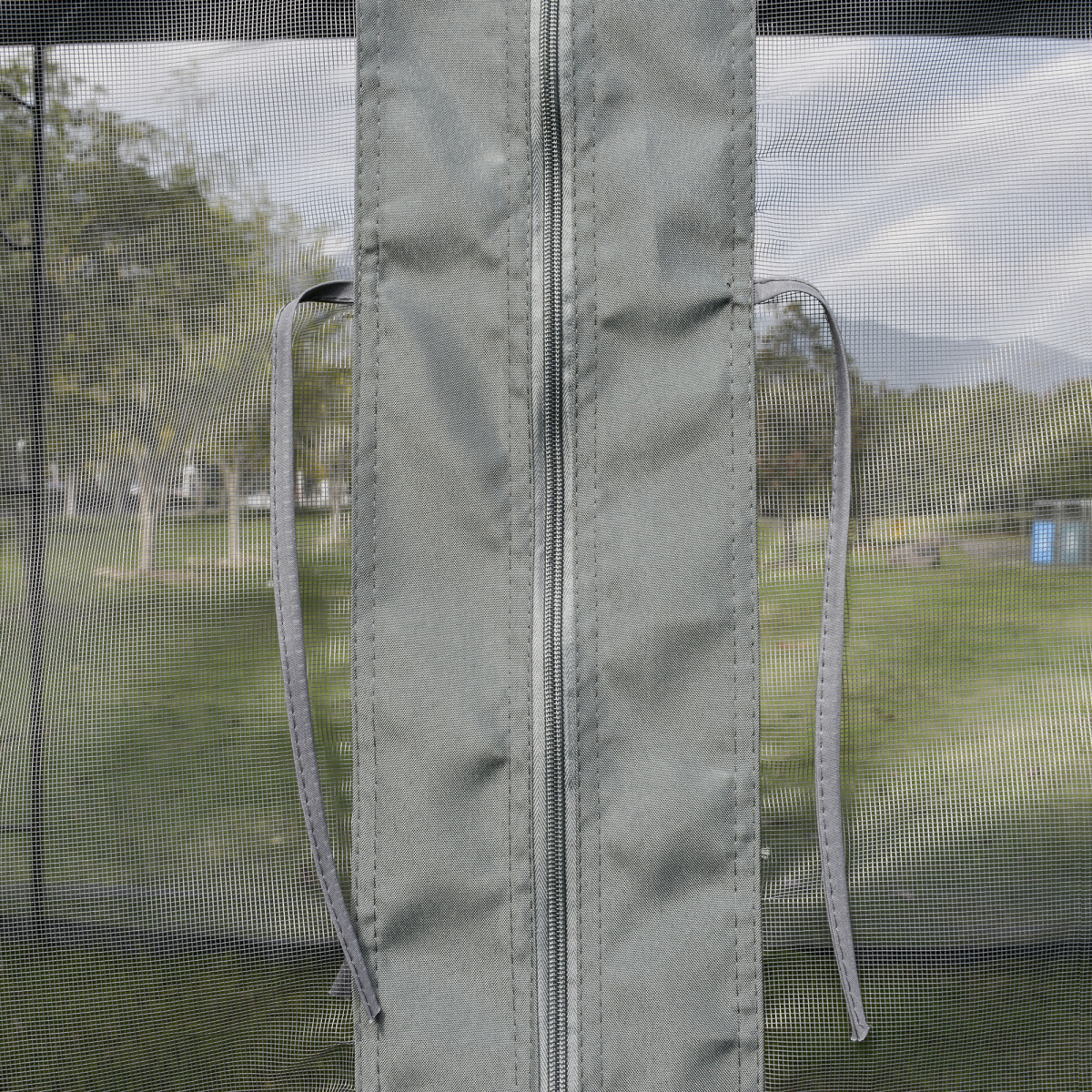 Garden Gazebo Double Top Gazebo Canopy w/ Curtains Grey 3 x 3(m)